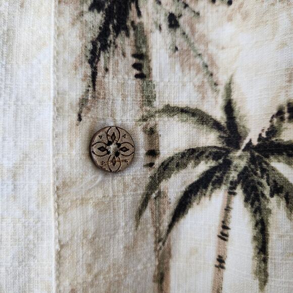 North River Men's Large Hawaiian Palm Tree Short Sleeve Shirt - Picture 2 of 4